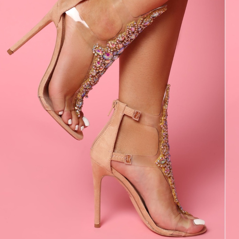 Fashion Nova Elegant Gold Embellished Women's Shoes 8.5w - Picture 4 of 4